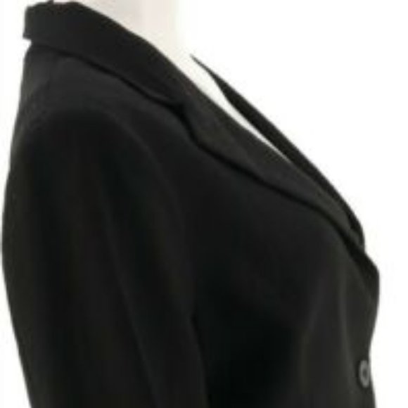 NWT MARK ZUNINO STYLE BUTTON FRONT BLACK BLAZER 8 - Picture 4 of 11